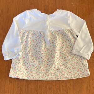 🍓3/$10 Joe Fresh White Floral Baby Long Sleeve size 3-6m